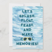 Black Panther Wild Pool Party Uitnodiging Verjaard (Achterkant)