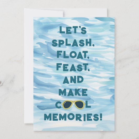 Black Panther Wild Pool Party Uitnodiging Verjaard (Achterkant)