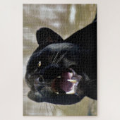 Black Panther with teeth showing and yellow eyes Legpuzzel (Verticaal)