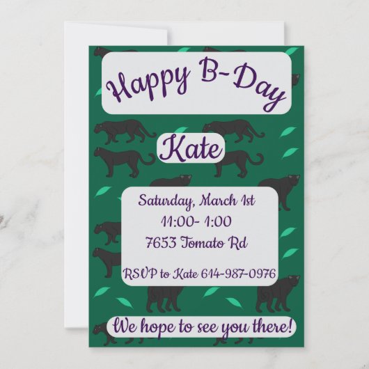 Black Panthers Happy Birthday Kaart (Voorkant)