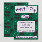 Black Panthers Happy Birthday Kaart (Voorkant / Achterkant)