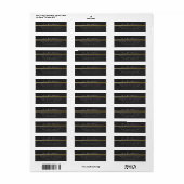 Black Paper Kraft White — nieuw adres RSVP Etiket (Full Sheet)