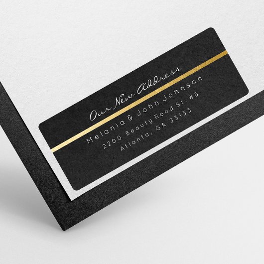 Black Paper Kraft White — nieuw adres RSVP Etiket