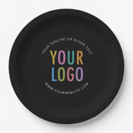 Black Paper Plates Company Logo Printed Bulk Papieren Bordje