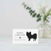 Black Papillon Silhouette Dog Kennel of Breeder Visitekaartje (Staand voorkant)