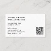 Black Papillon Silhouette Dog Kennel of Breeder Visitekaartje (Achterkant)