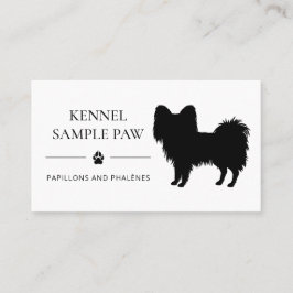 Black Papillon Silhouette Dog Kennel of Breeder Visitekaartje