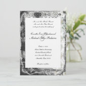 Black Paris Eiffel Tower Music Weddenschap Kaart (Staand voorkant)