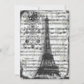 Black Paris Eiffel Tower Music Weddenschap Kaart (Achterkant)