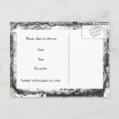 Black Paris Eiffeltoren Muziek Save the Date Aankondigingskaart (Achterkant)