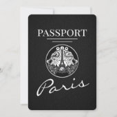 Black Paris Passport Bewaar de datum Save The Date (Voorkant)
