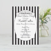 Black Paris Theme Sweet Sixteen Party Invitation Kaart (Staand voorkant)