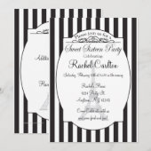 Black Paris Theme Sweet Sixteen Party Invitation Kaart (Voorkant / Achterkant)