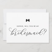 Black Parisian Bow zal je mijn Bridesmaid zijn. Kaart (Voorkant)