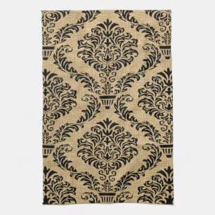 Black Parisian Moods Damask Theedoek
