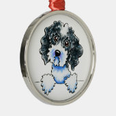 Black Parti Cockapoo gelijnd Metalen Ornament (Rechts)