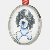 Black Parti Cockapoo gelijnd Metalen Ornament (Links)