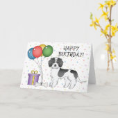 Black Parti-Color Mini Goldendole Dog Birthday Kaart (Gele Bloem)