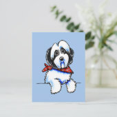 Black Parti Havanese Lil Bone Scarf Briefkaart (Staand voorkant)