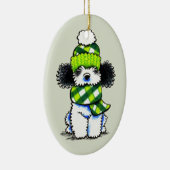 Black Parti Speelgoed Poodle Pset Scarf Keramisch Ornament (Rechts)