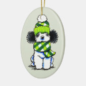 Black Parti Speelgoed Poodle Pset Scarf Keramisch Ornament (Links)