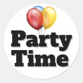 Black Party Time-ballonnen Ronde Sticker