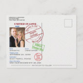 Black Passport Schattige Fun Wedding Save the Date Aankondigingskaart (Achterkant)