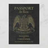 Black Passport Schattige Fun Wedding Save the Date Aankondigingskaart (Voorkant)