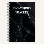 BLACK PASSWORDS TRACKER NOTITIEBOEK (Voorkant)