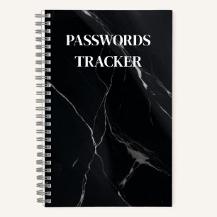 BLACK PASSWORDS TRACKER NOTITIEBOEK