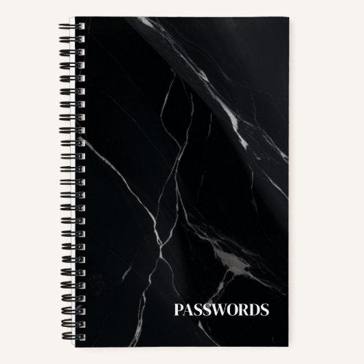 BLACK PASSWORDS TRACKER NOTITIEBOEK (Voorkant)