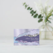 *~* Black Pastel Agate Geode Silver Glitter Glam Visitekaartje (Staand voorkant)