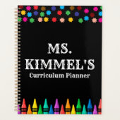 Black Pastels Crayons Curriculum Teacher Planner (Voorkant)