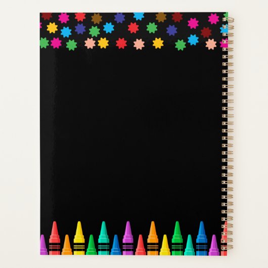 Black Pastels Crayons Curriculum Teacher Planner (Achterkant)