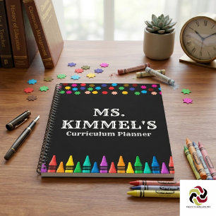 Black Pastels Crayons Curriculum Teacher Planner Notitieboek