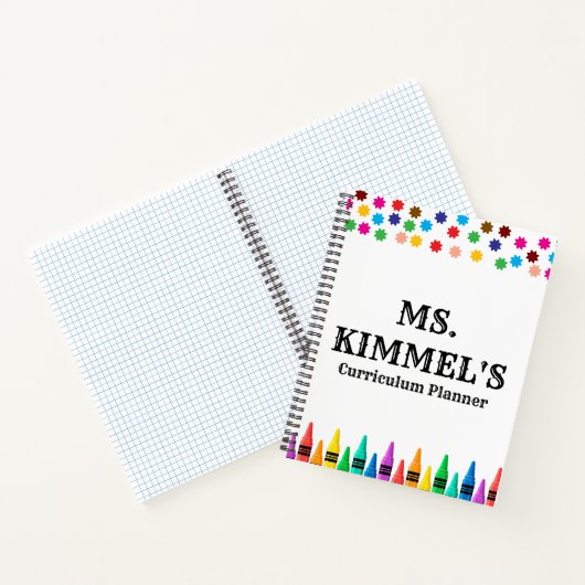 Black Pastels Crayons Curriculum Teacher Planner Notitieboek (Binnen)