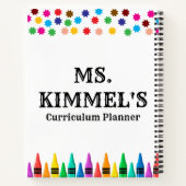 Black Pastels Crayons Curriculum Teacher Planner Notitieboek (Achterkant)