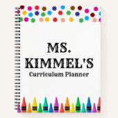 Black Pastels Crayons Curriculum Teacher Planner Notitieboek (Voorkant)