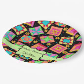 Black Patchwork Quilt Block Name Happy Retirement Papieren Bordje (Gekanteld)