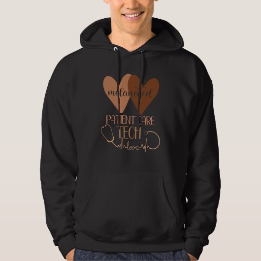Black Patient Care Tech Melanated Patient Care Tec Hoodie (Voorkant)