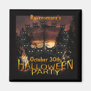 Black Patrol Cats Halloween Party Magnets Magneet