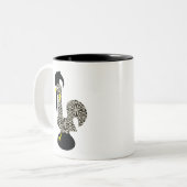 Black Pattern, Galo de Barcelos Tweekleurige Koffiemok (Voorkant links)