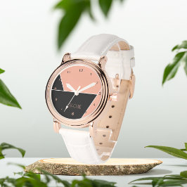 Black Pattern initialen gepersonaliseerde eWatch Horloge