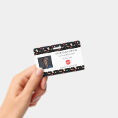 Black Pattern Nurse Healthcare Logo Horizontal ID Badge (Handheld)