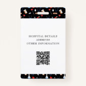 Black Pattern Registered Nurse Healthcare Logo QR Badge (Achterkant)