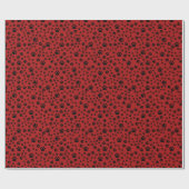 Black Paw Afdrukken op Rood Cadeaupapier (Vlak)