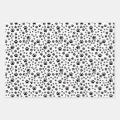 Black Paw Afdrukken op Wit Inpakpapier Vel (Voorkant)