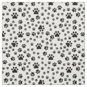 Black Paw Afdrukken op Wit Stof (Swatch)