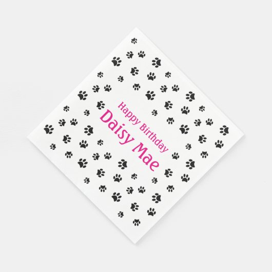 Black Paw drukt roze poets Birthday Party af Servet (Hoek)