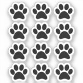 Black Paw Print Custom Shape Vinyl Sticker (Voorkant)